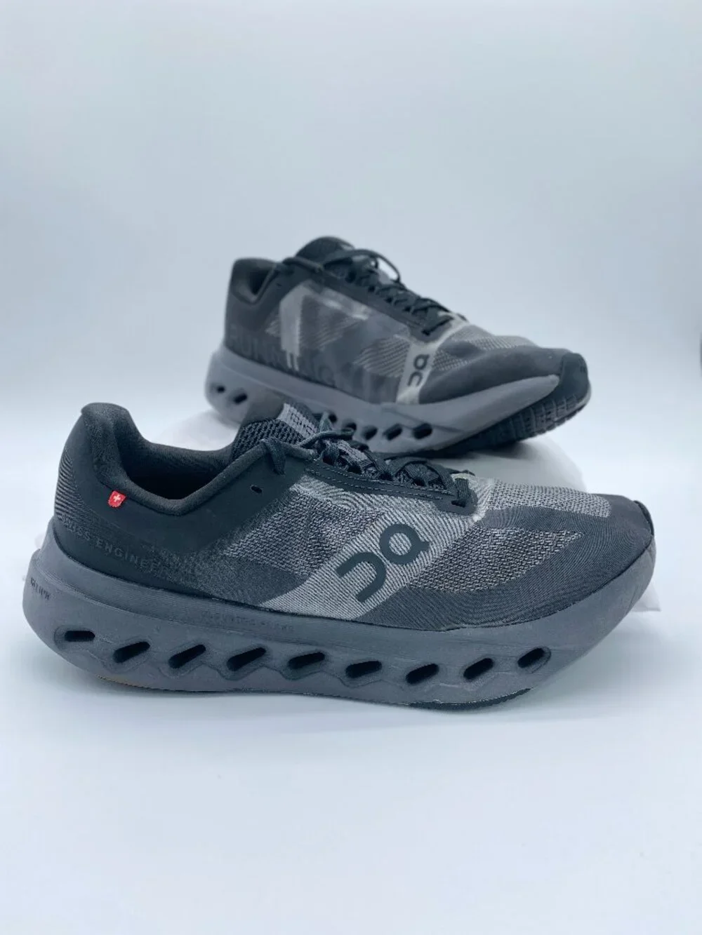 On Cloudsurfer Next Running Shoes Black Gray Women's Size 10 Swiss Engineered